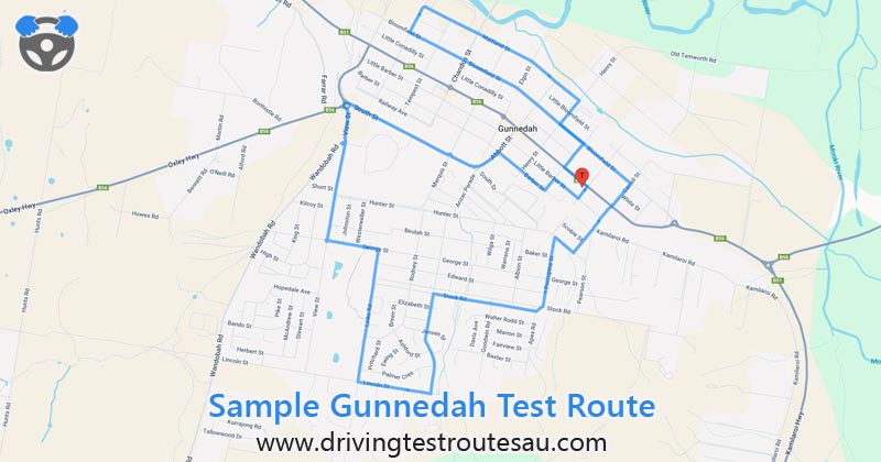 Gunnedah driving test routes map