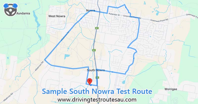 South Nowra driving test routes map